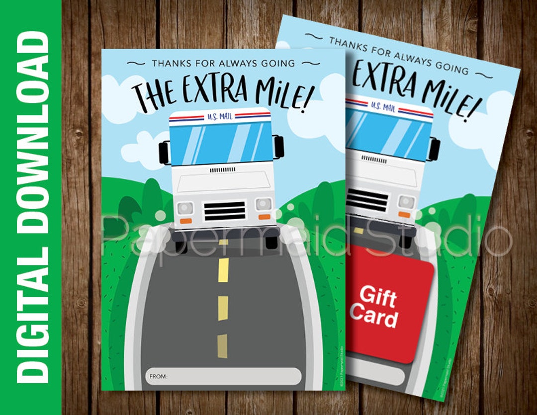 PRINTABLE Letter Carrier Thank You Card Postal Worker Appreciation Day