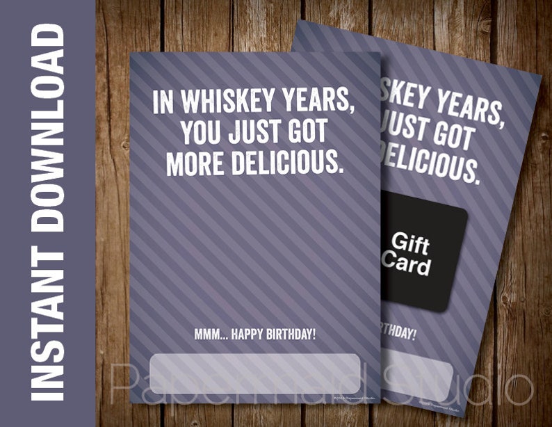 Funny Over The Hill Birthday Card Printable Birthday Gift Card Etsy