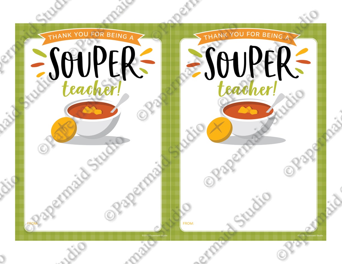 Printable Teacher Appreciation Gift Card Holder Soup &amp; | Etsy