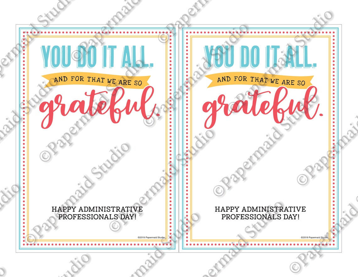 Administrative Professionals Day Card Printable Employee | Etsy