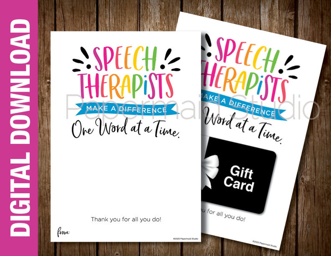 Speech Therapist Thank You Card Printable Teacher Etsy UK