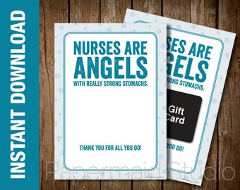 Nurses Day Thank You Gift Card Holder Printable - Nurse Thank You Card - Nurse Appreciation Card - Nurse Gift Card Holder - Nurses week
