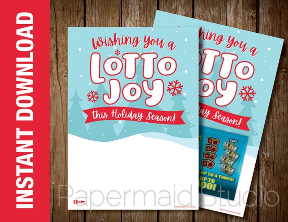 Christmas Lottery Ticket Holder, Wishing You a Lotto Holiday Cheer - Press  Print Party!