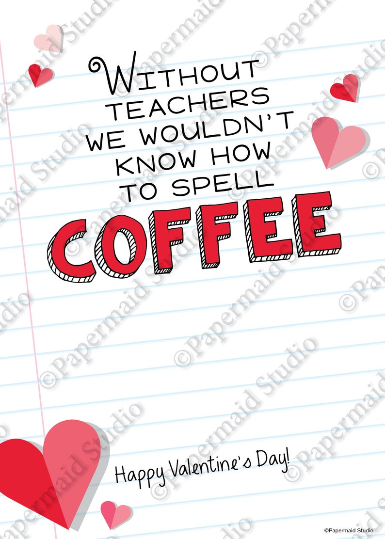PRINTABLE Teacher Coffee Valentine Card Bus Driver Valentine - Etsy