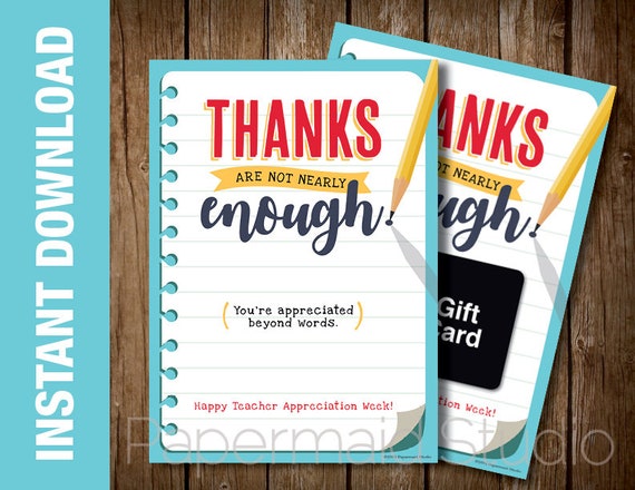 Printable Teacher Appreciation Week Card Teacher Etsy