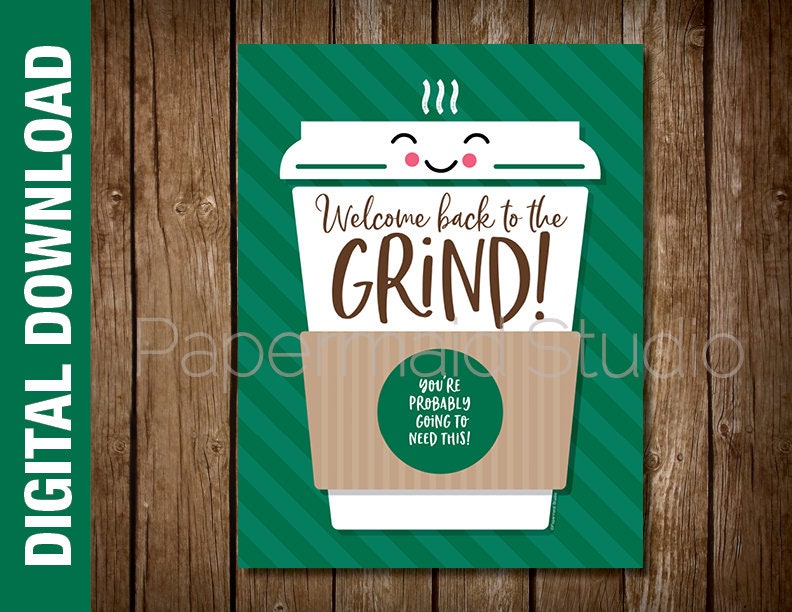 Printable Back to the Grind Coffee Wall Decoration Etsy