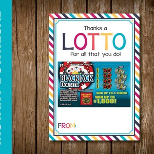 Druckbare Boss's Day Lotterie Ticket Dankeschön Geschenkkarte - Mitarbeiter Wertschätzung - Mitarbeiter Wertschätzung - Dank eines LOTTO - Kunden danken Ihnen