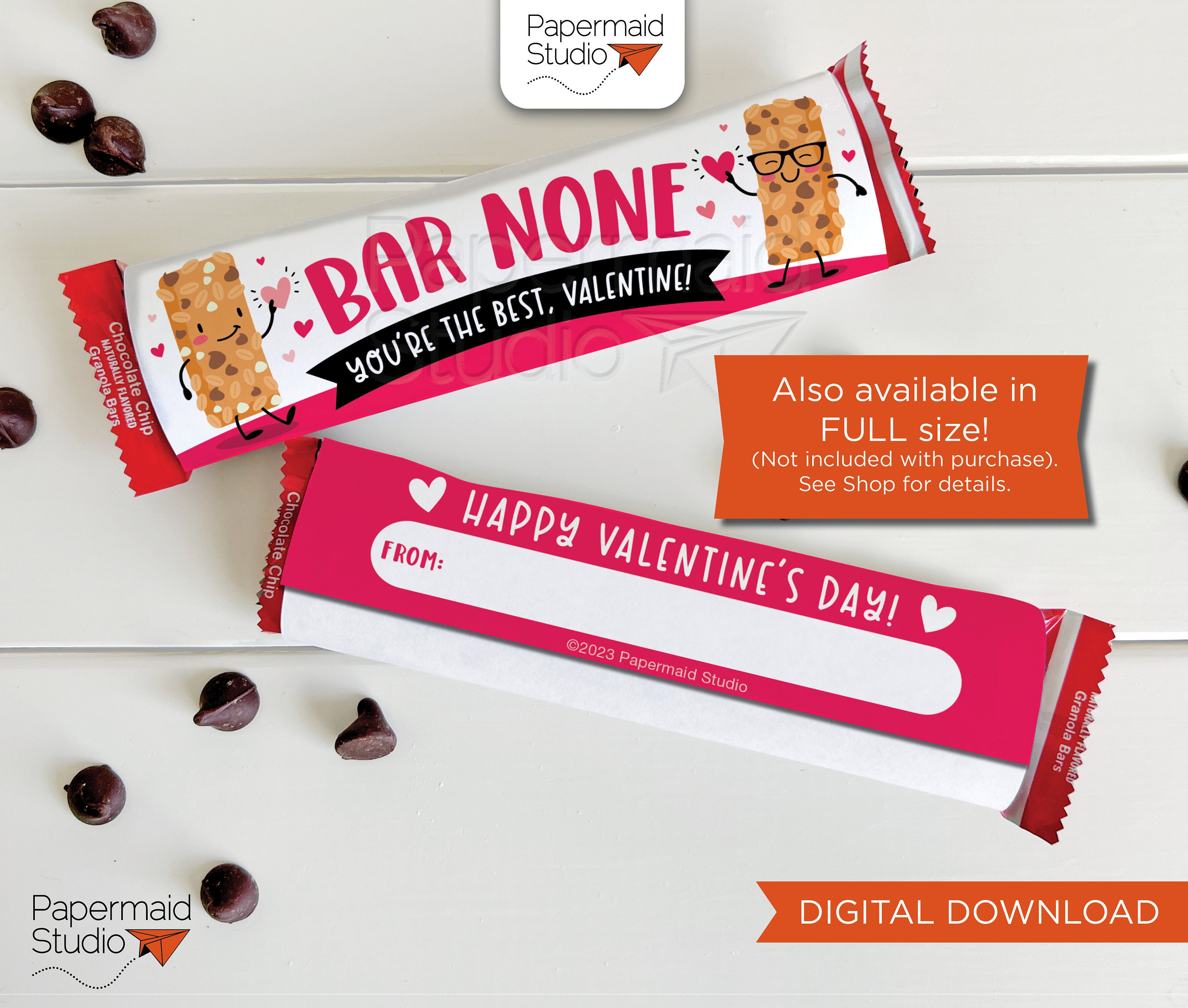 Granola Bar Valentine Tags Printable Mini Granola Bar Etsy