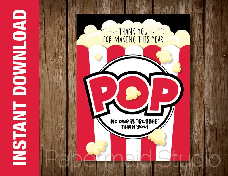 Free Popcorn Thank You Teacher Printable