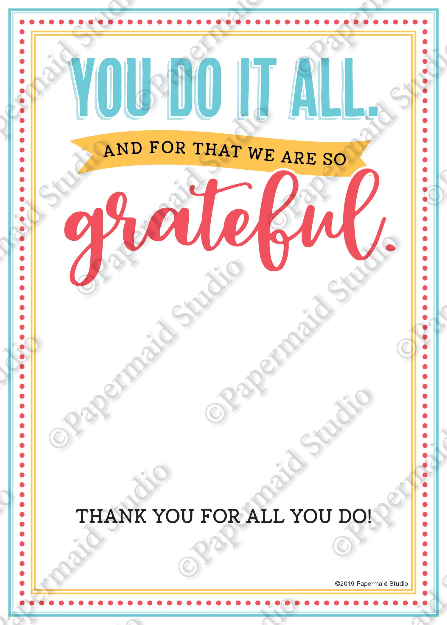 Teacher Thank You Card - Teacher Gift Card Holder Printable - End of ...