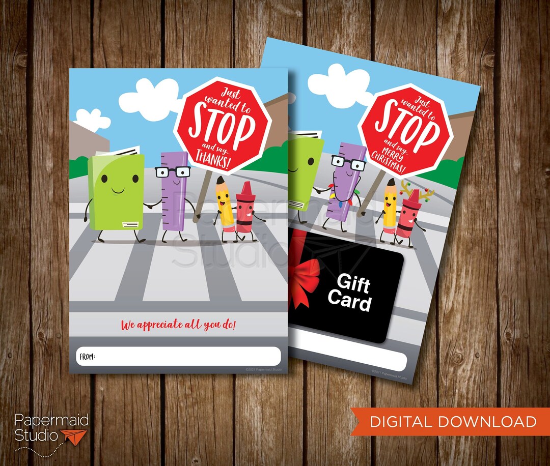 Crossing Guard Thank You Card Printable Crossing Guard Appreciation Day