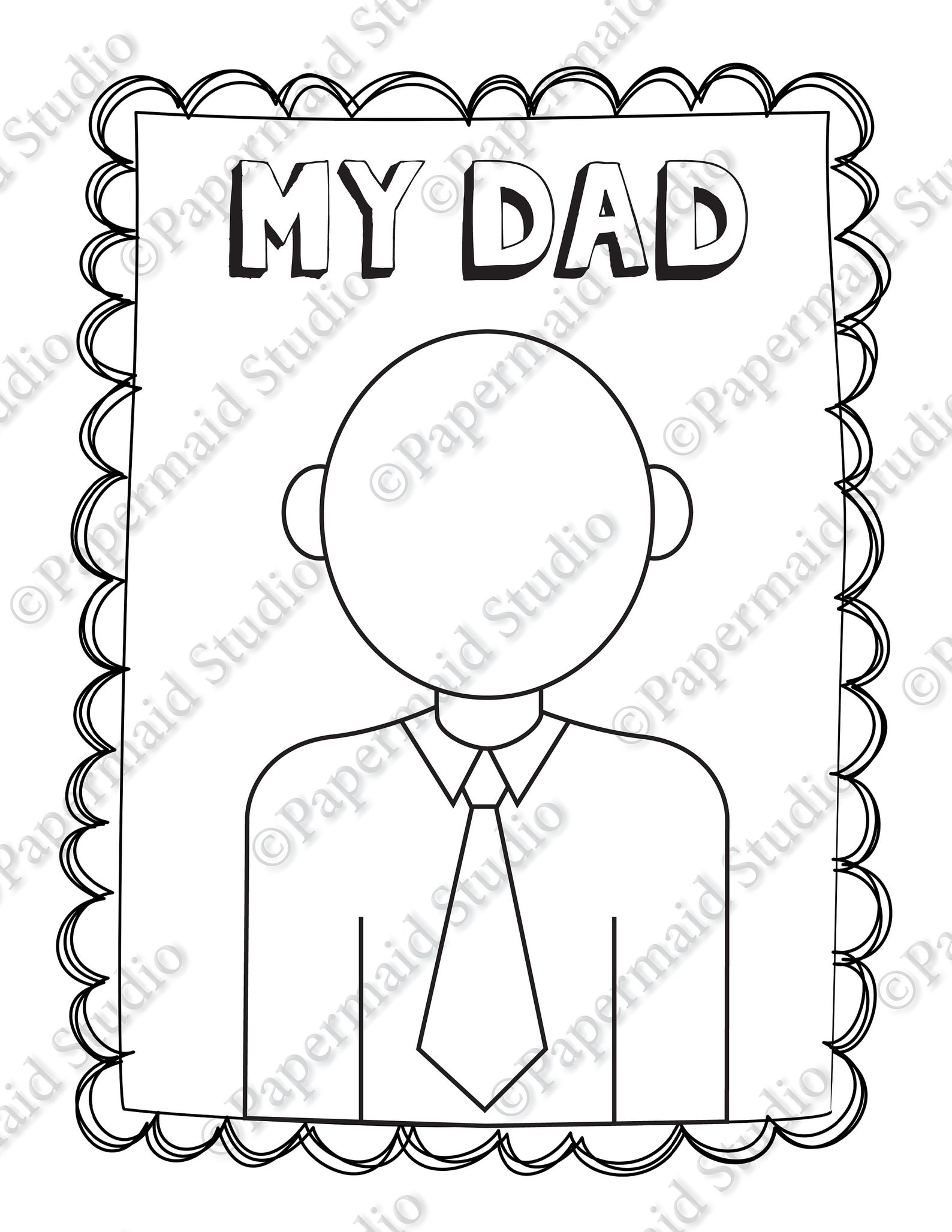 PRINTABLE Father's Day Portrait Coloring Sheet my | Etsy