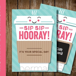 PRINTABLE Coffee Birthday Card - Coffee Gift Card Holder - Happy Coffee Greeting Card - Wedding Day Card - C'est votre journée spéciale !