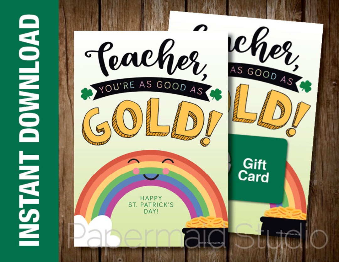 PRINTABLE Teacher St. Patrick's Day Card St. Patty's Day Card for ...