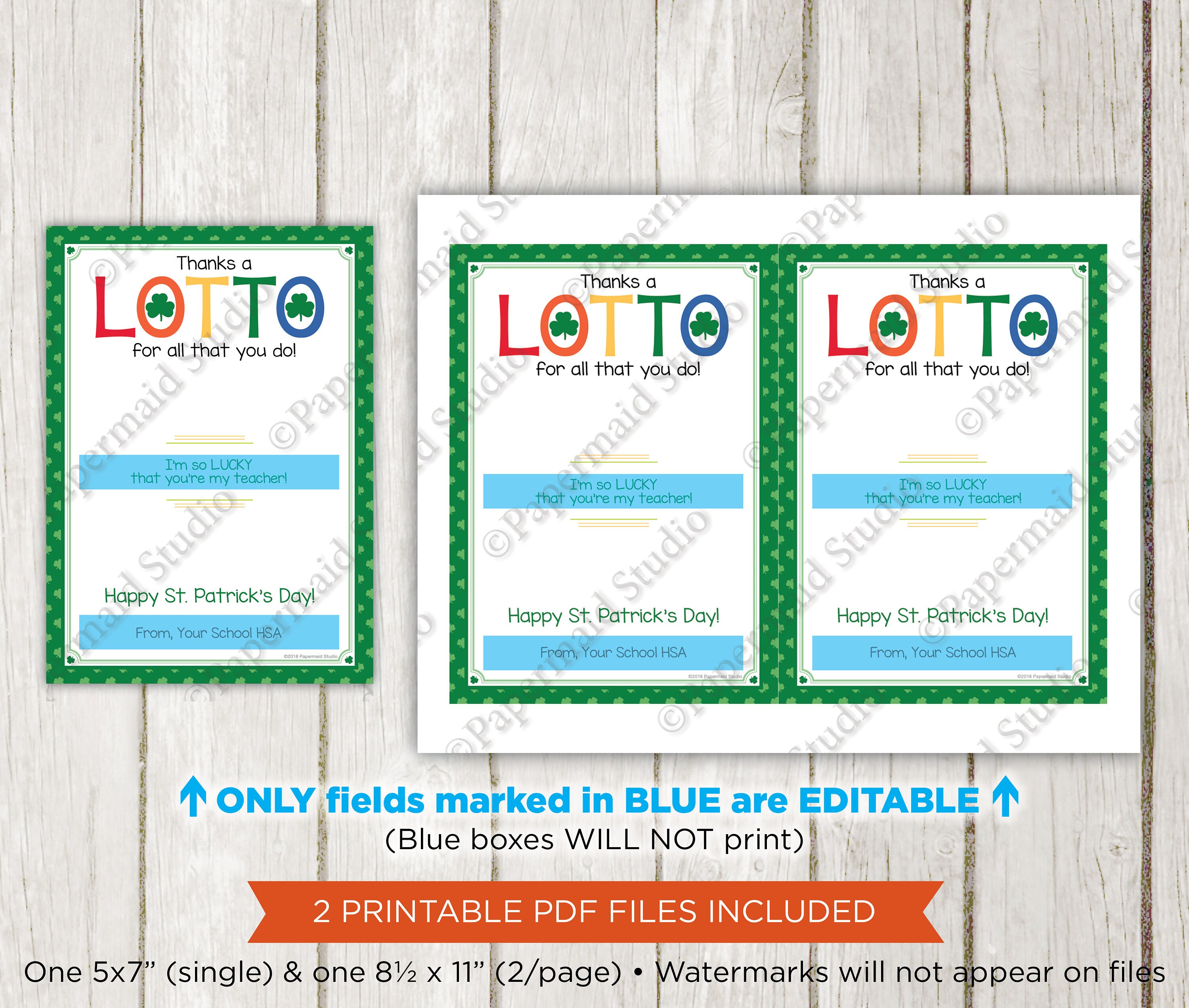 Editable Christmas Lottery Gift Card Holder, Thanks a Lotto for All