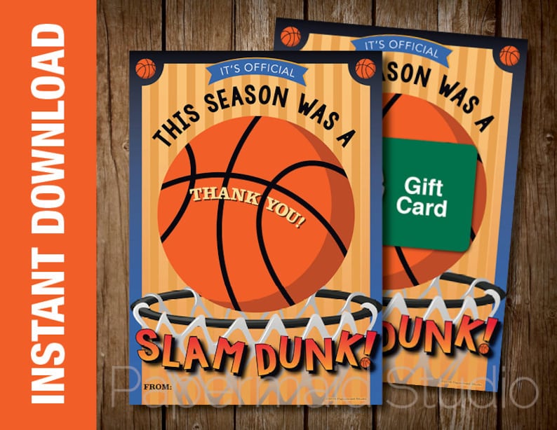 PRINTABLE Basketball Coach Thank You Card Gift Card Holder Etsy