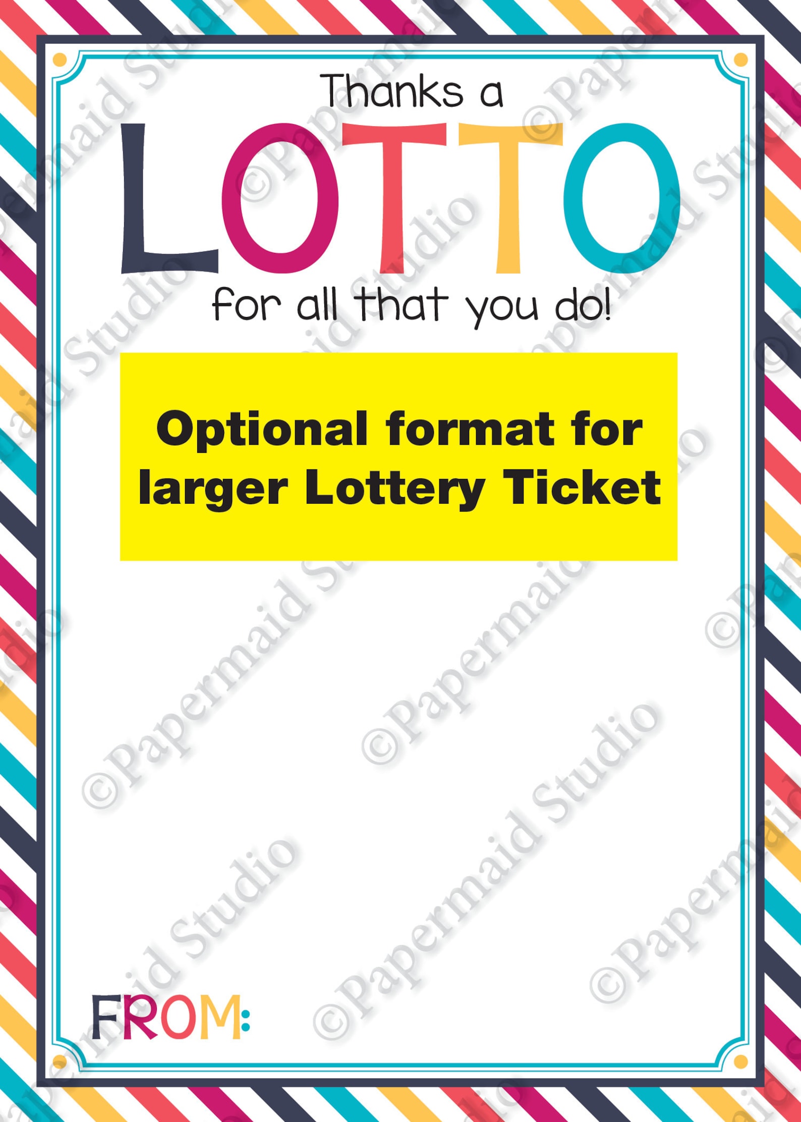 Printable Boss's Day Lottery Ticket Thank You Gift Card Etsy