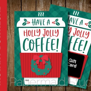 PRINTABLE Christmas Coffee Gift Card Holder - Teacher Christmas Gift Card Holder - Teacher Coffee Gift Card - Staff Boss Customer - Holiday