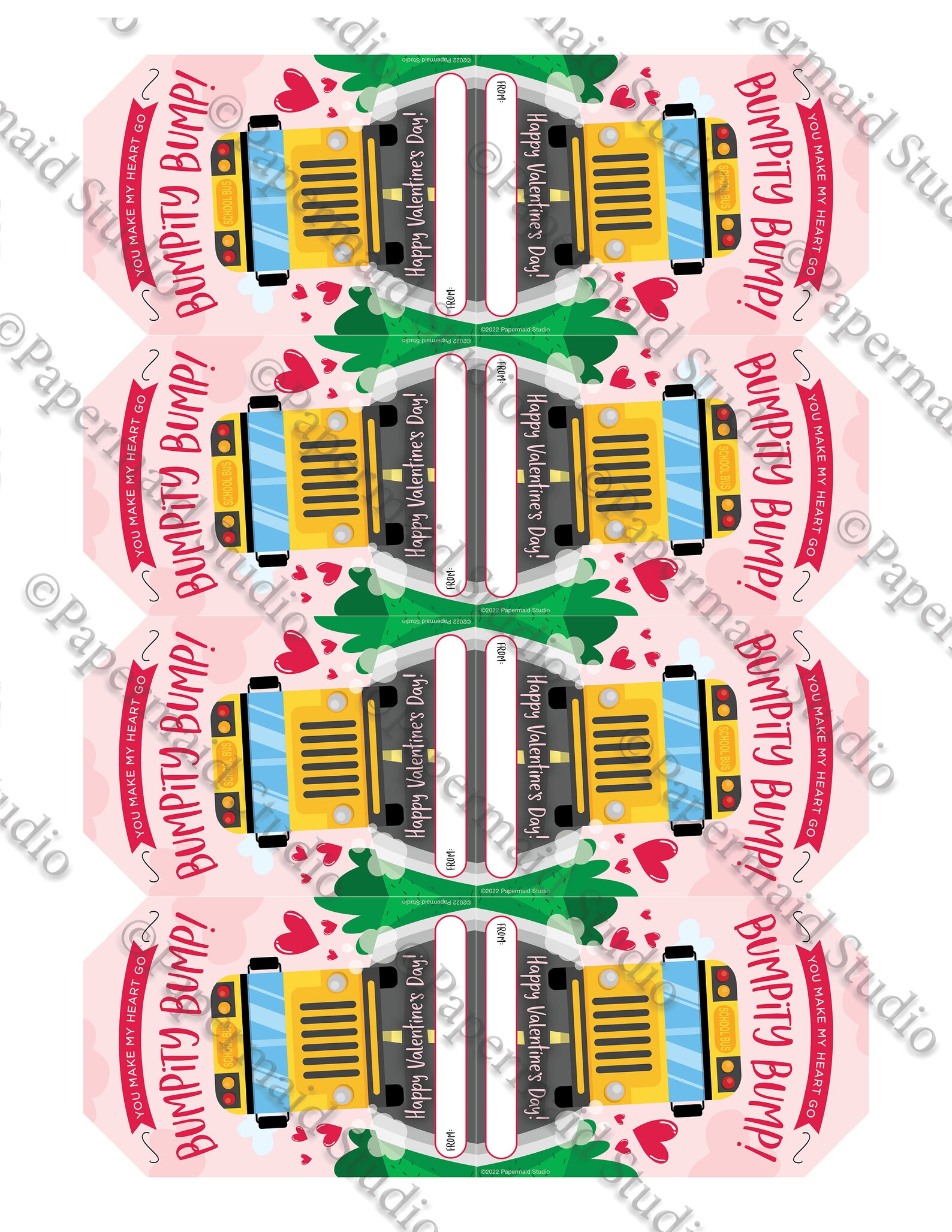 PRINTABLE Bus Driver Valentine's Day Gift Tag Bus Driver - Etsy
