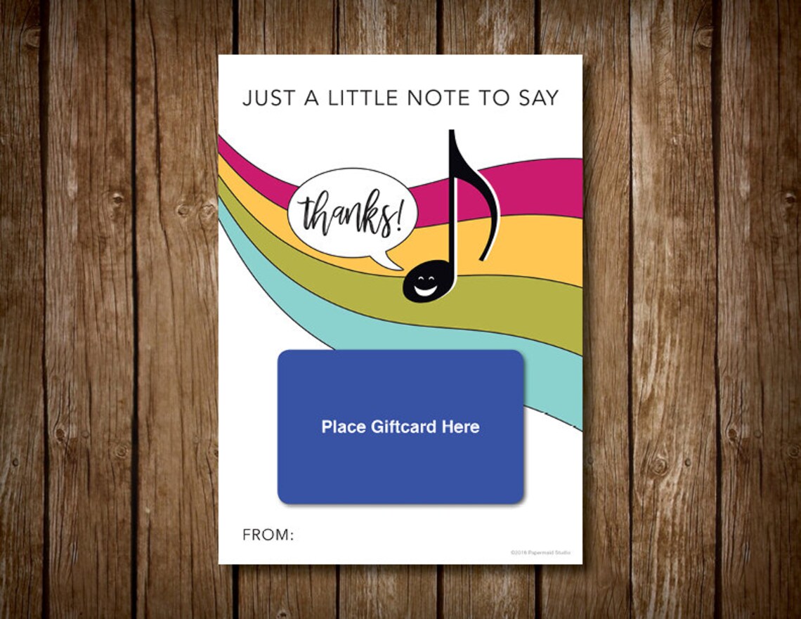 PRINTABLE Music Teacher Thank You Card Printable Music Etsy