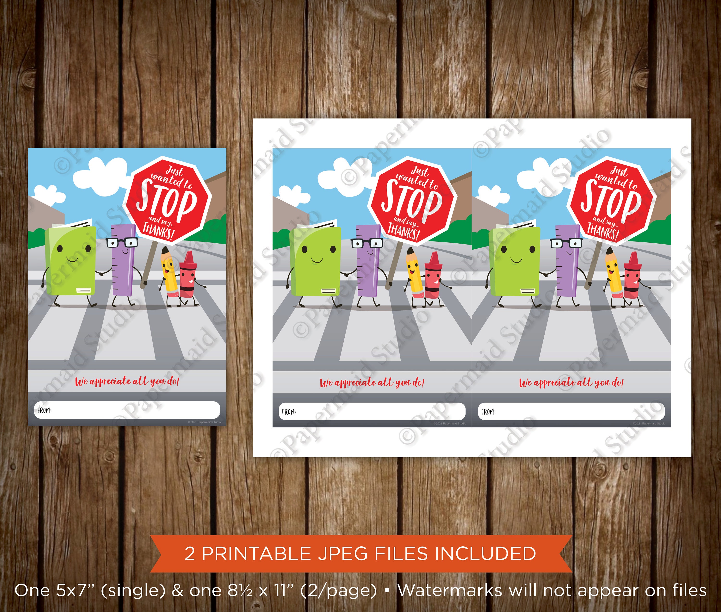 Crossing Guard Thank You Card Printable Crossing Guard Etsy Singapore