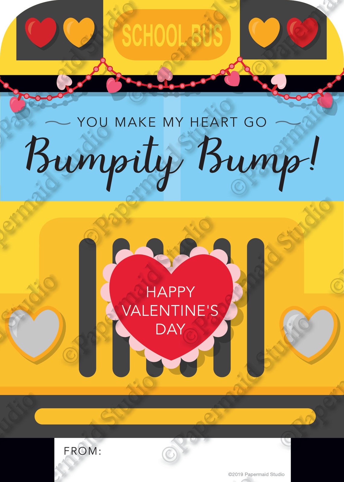 PRINTABLE Bus Driver Valentine Card Printable School Bus | Etsy