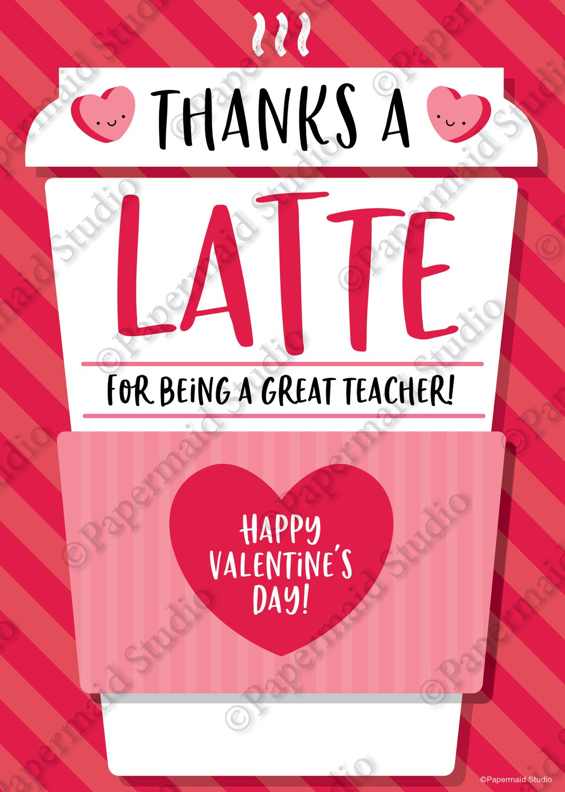 PRINTABLE Teacher Valentine's Day Coffee Gift Card Holder - Thanks a ...