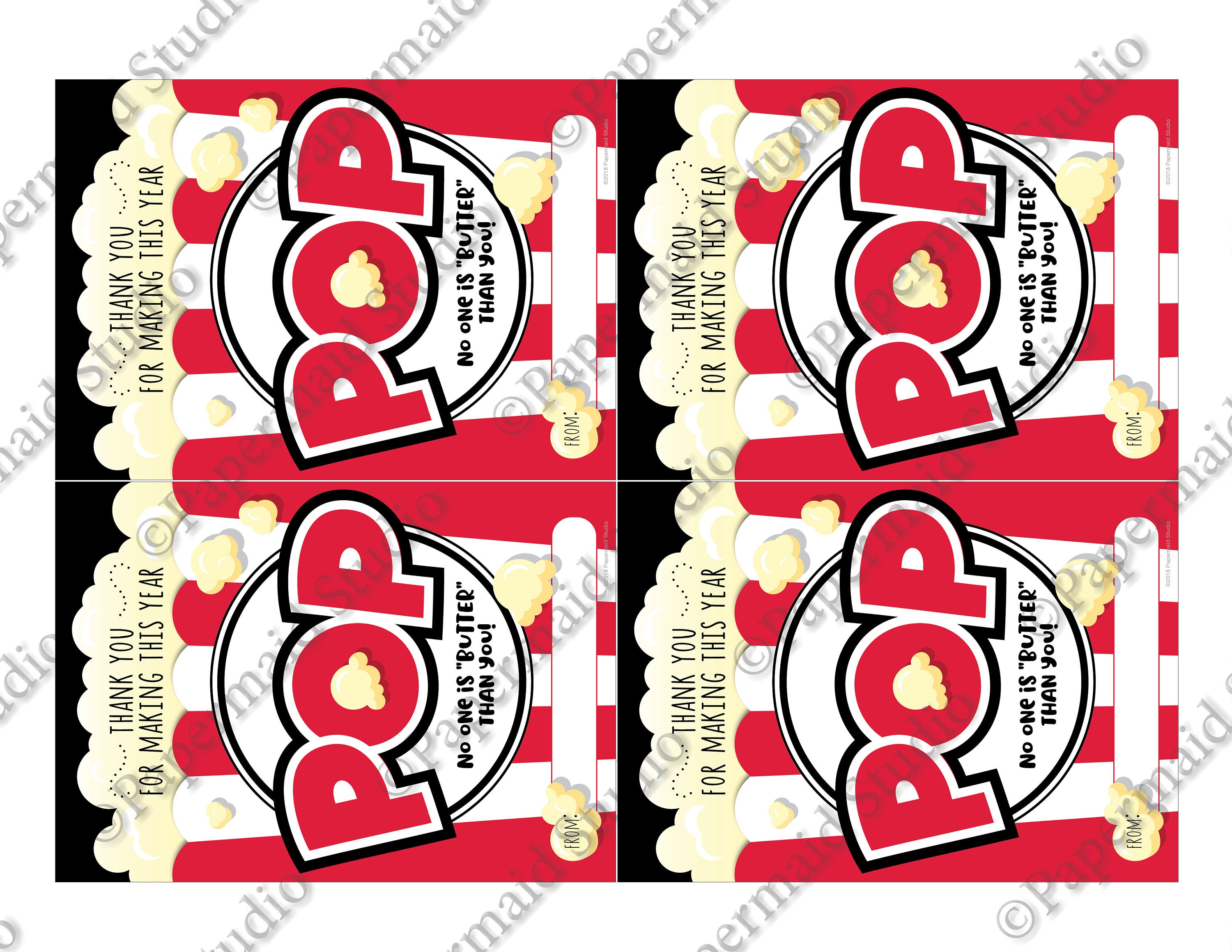 Teacher Appreciation Week Popcorn Tag