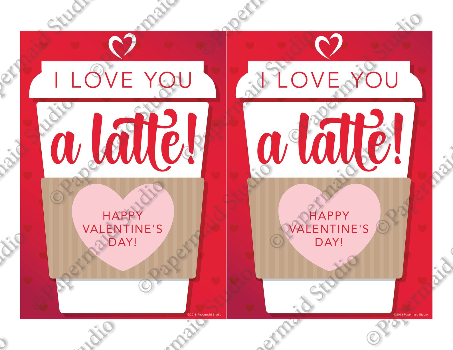 PRINTABLE Valentine Card -- Valentine's Day Card - I Love You a Latte ...