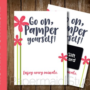Porte-carte cadeau fête des mères Carte imprimable fête des mères - Porte carte cadeau spa - Porte carte cadeau massage - Carte cadeau manucure pédicure