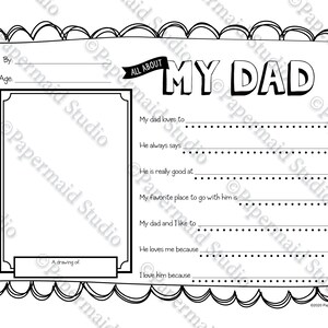 PRINTABLE All About My Dad Fill in the Blank Gift - Funny Father's Day ...