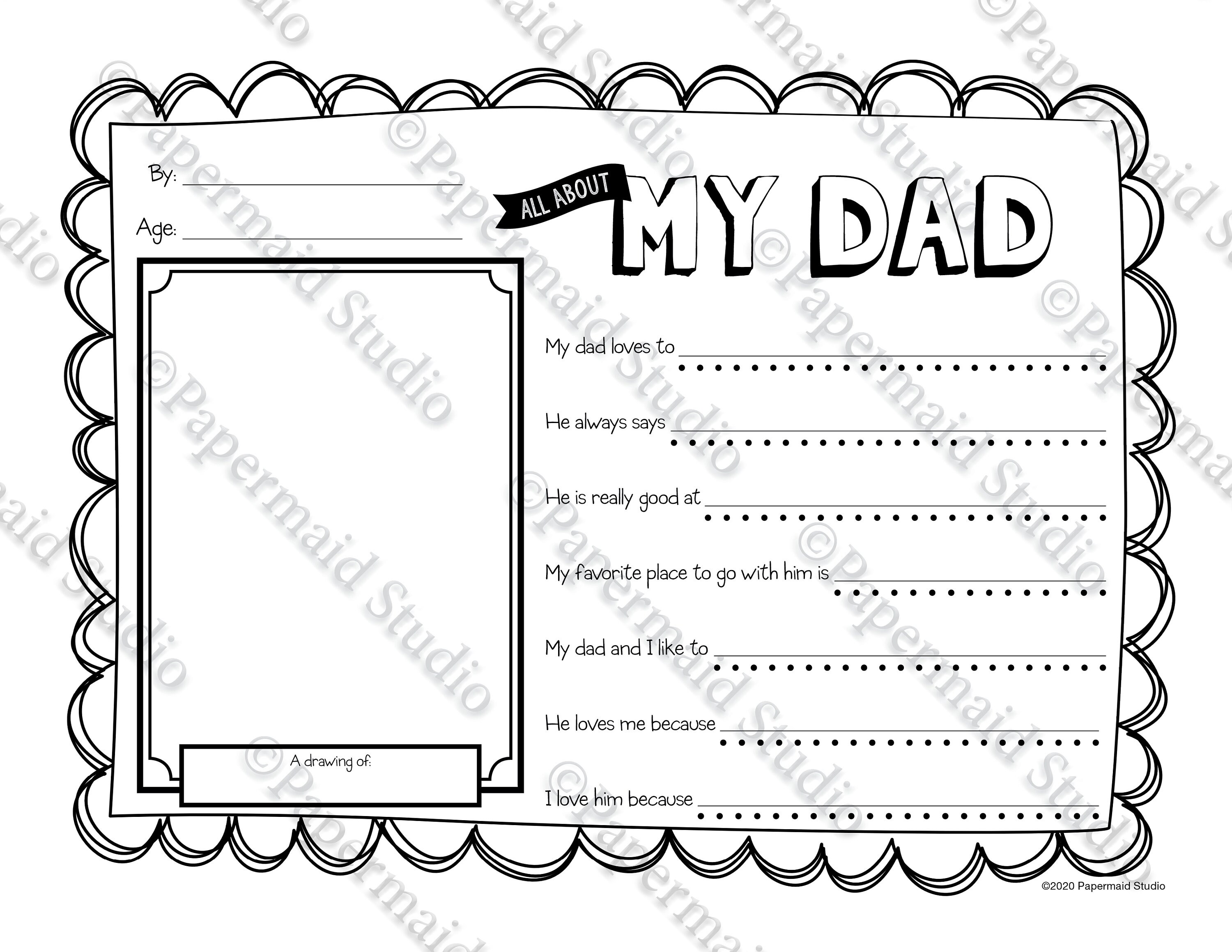 PRINTABLE All About My Dad Fill In The Blank Gift Funny Etsy PRINTABLE All About My Dad Fill In The Blank Gift Funny Etsy