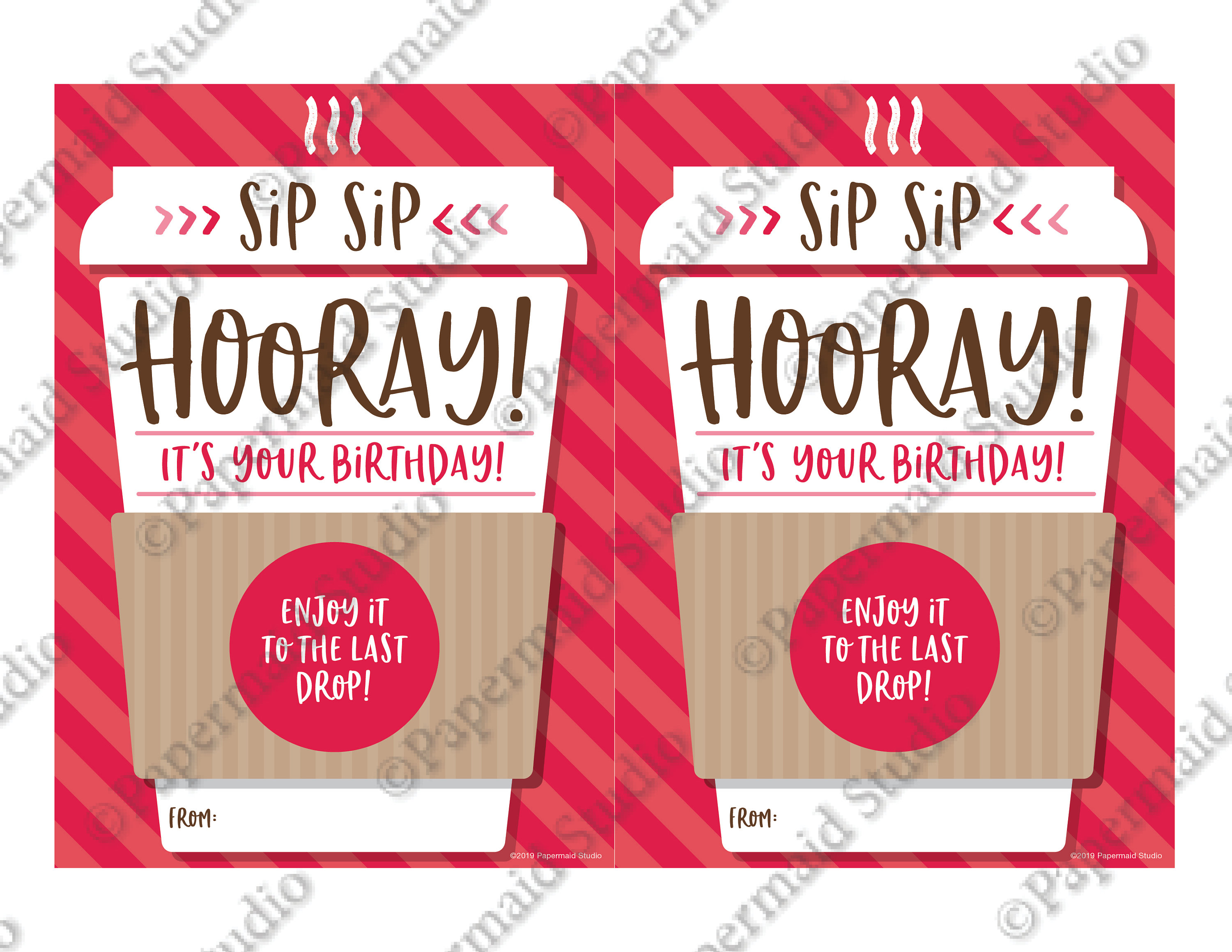 PRINTABLE Birthday Coffee Gift Card Holder PRINTABLE Coffee - Etsy