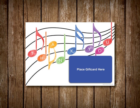 PRINTABLE Music Teacher Thank You Card -- Printable Music Teacher
