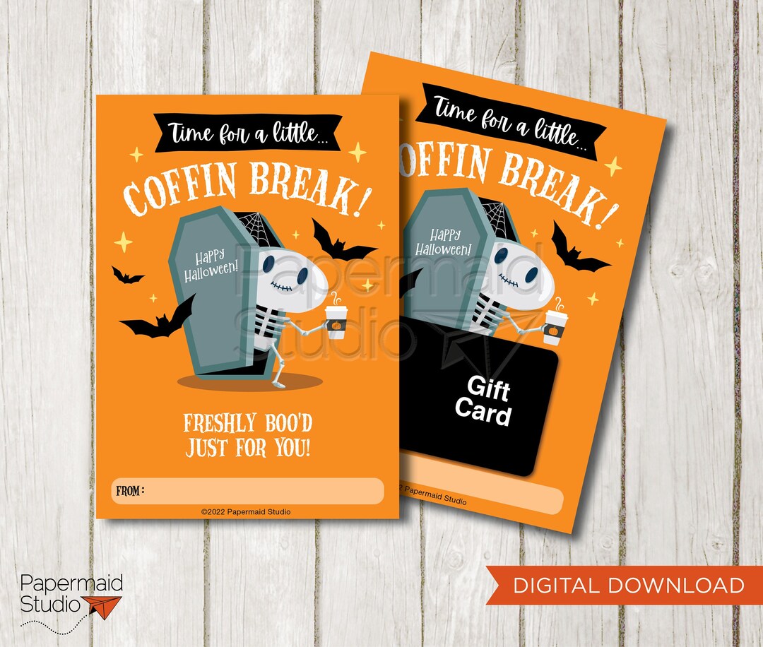Halloween Gift Card Holder for Coffee Printable - Teacher Halloween ...