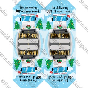 PRINTABLE Mailman Christmas Gift Tag Letter Carrier Thank You Card ...