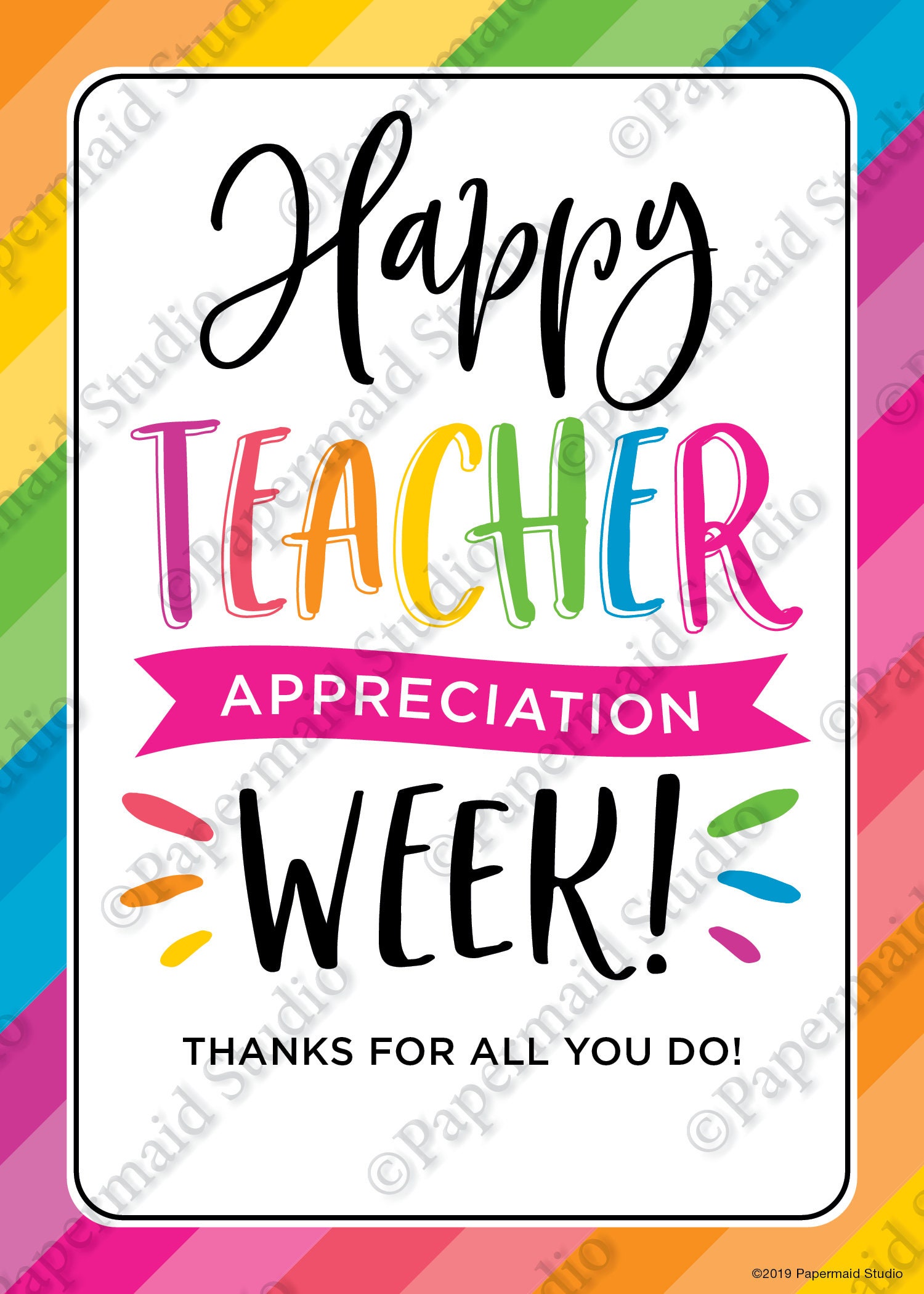 PRINTABLE Teacher Appreciation Card - Teacher Appreciation Week - Staff ...