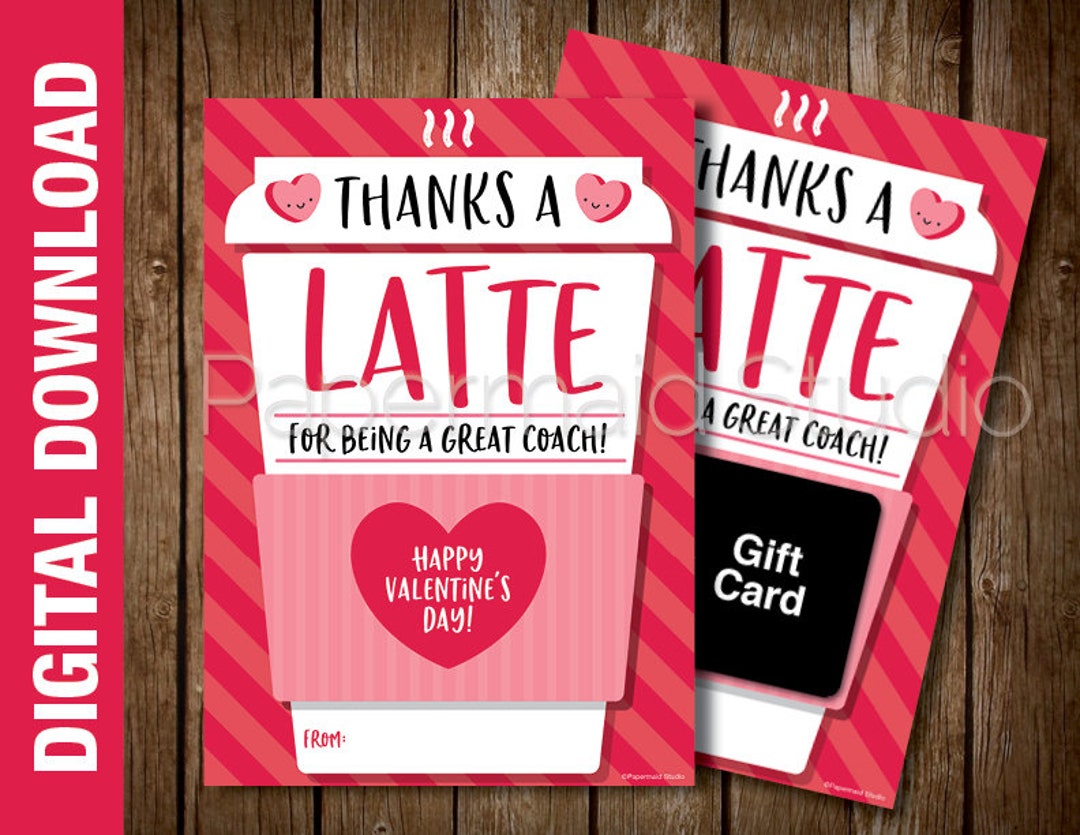 PRINTABLE Coach Valentine's Day Coffee Gift Card Holder - Etsy PRINTABLE Coach Valentine's Day Coffee Gift Card Holder - Etsy