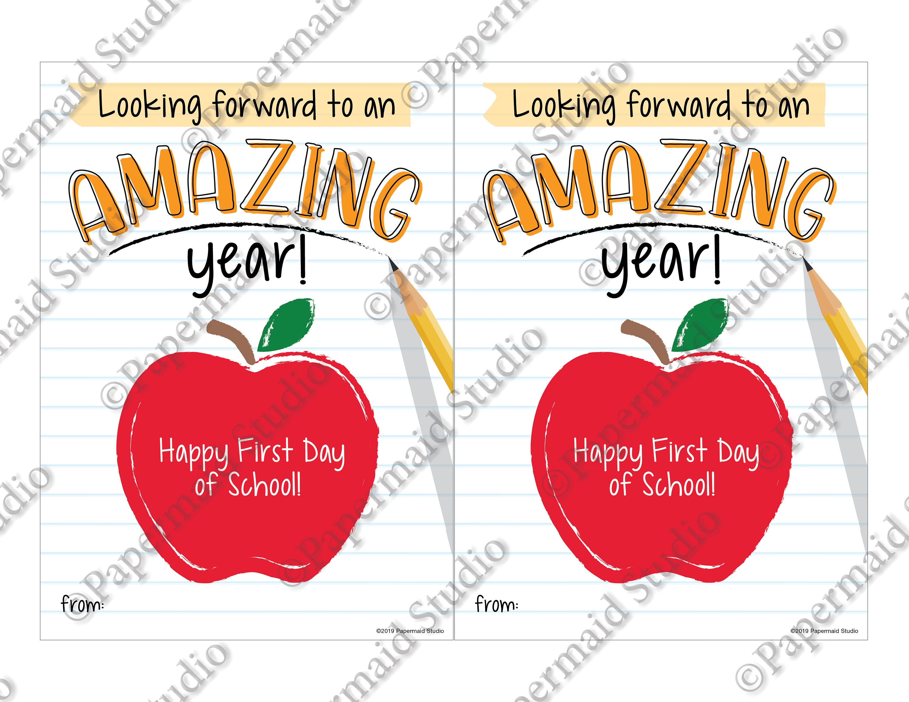 PRINTABLE Back to School Teacher Card First Day of School - Etsy