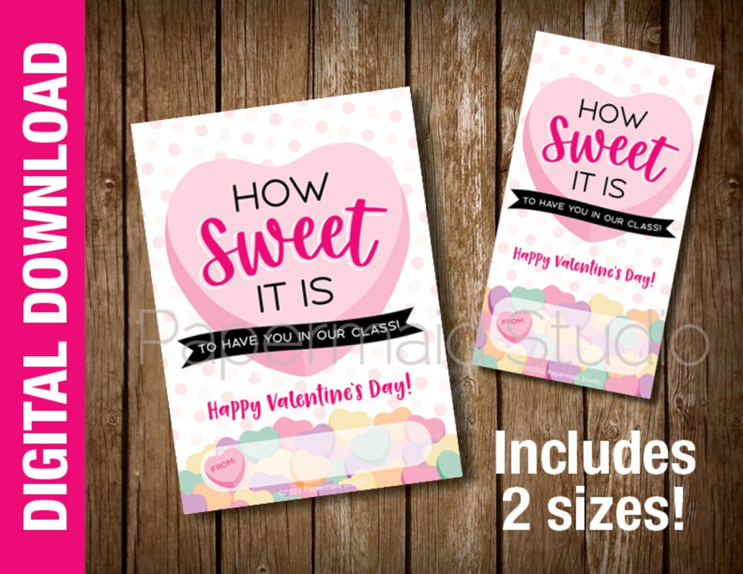 PRINTABLE Valentine's Day Candy Hearts Gift Tag From Teacher - Class ...