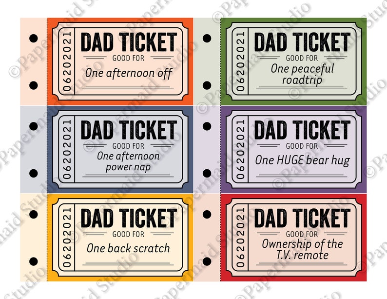 printableeditable fathers day coupons tickets diy gift etsy