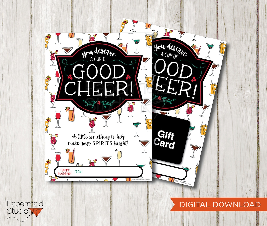 Christmas Wine Gift Card Holder Printable Liquor Store Gift Card Holder
