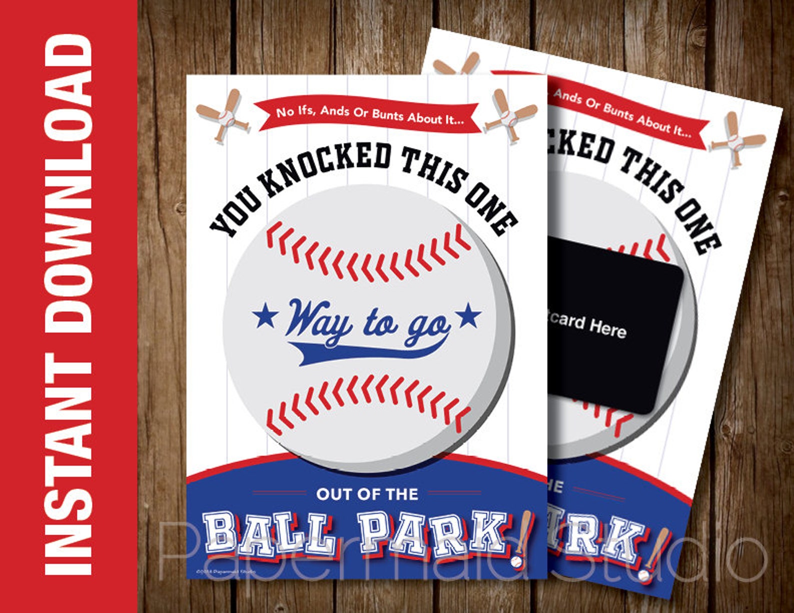 PRINTABLE Baseball Congratulations Card Printable Baseball Coach Thank