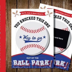 PRINTABLE Baseball Congratulations Card - Stampabile Baseball Coach Grazie Gift Card Holder - Baseball Gift Card Holder Baseball Grazie