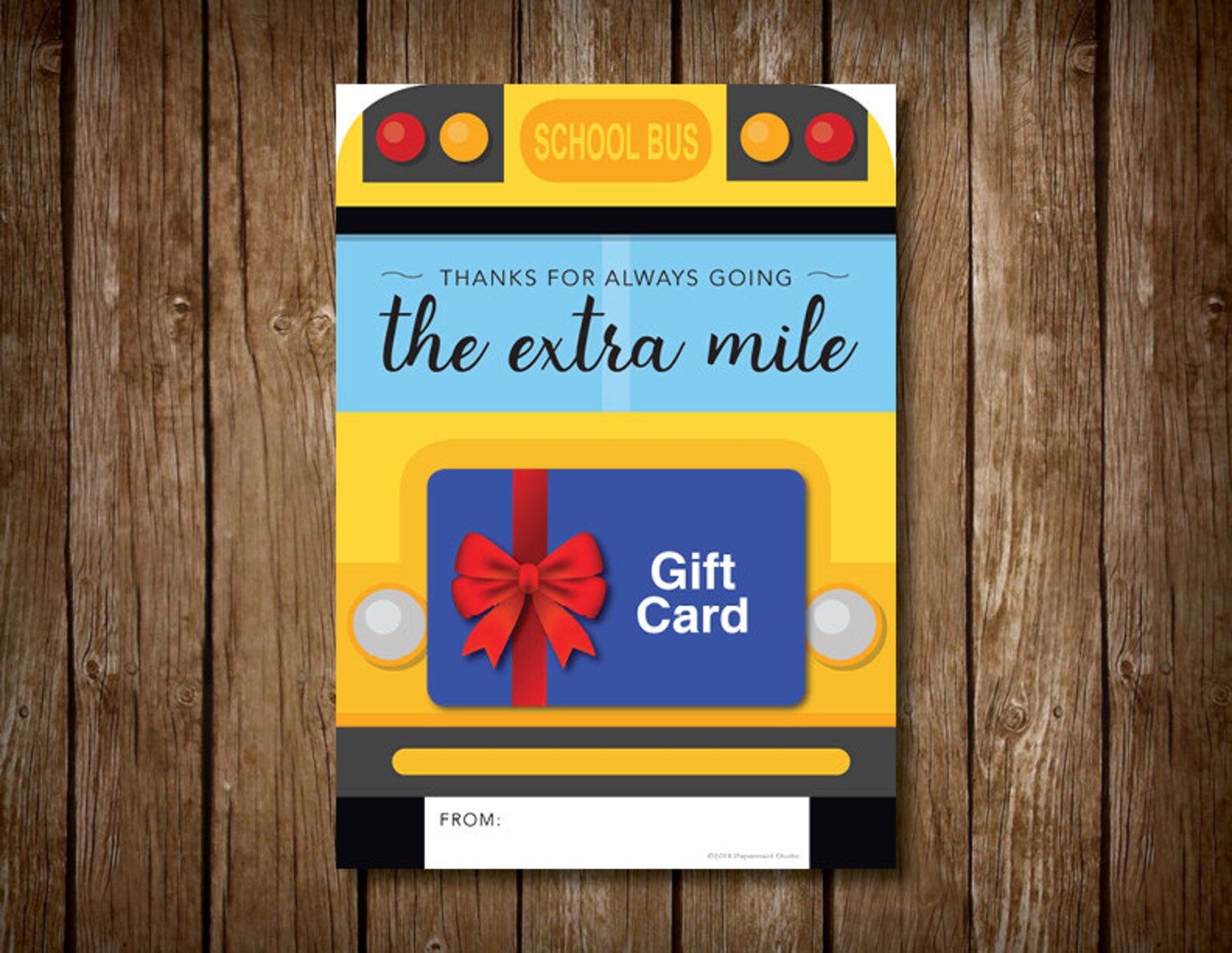 PRINTABLE Bus Driver Thank You Card Printable Bus Driver Etsy