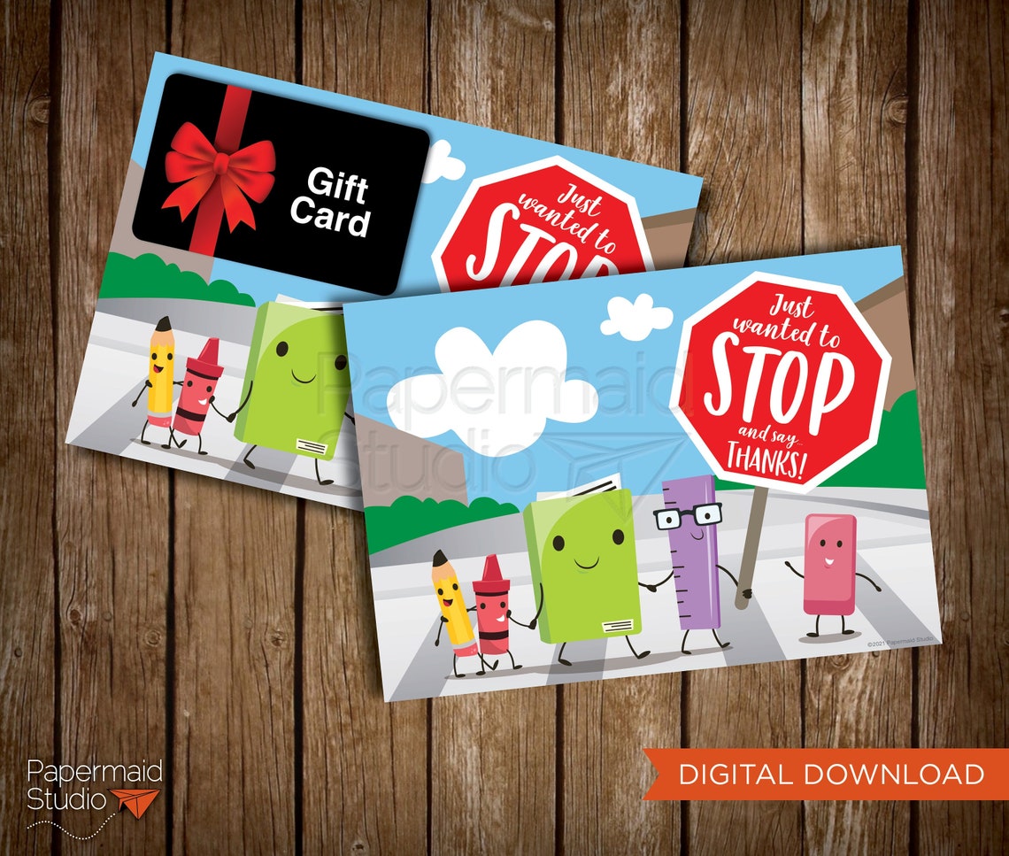 Crossing Guard Thank You Card Printable Crossing Guard Etsy