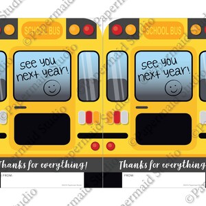 PRINTABLE Bus Driver Thank You Card - Printable Bus Driver Gift Card ...