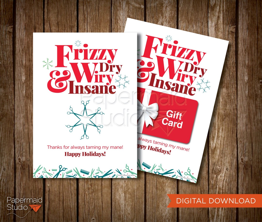 Hair Stylist Christmas Card Printable Thank You Barber Gift Etsy