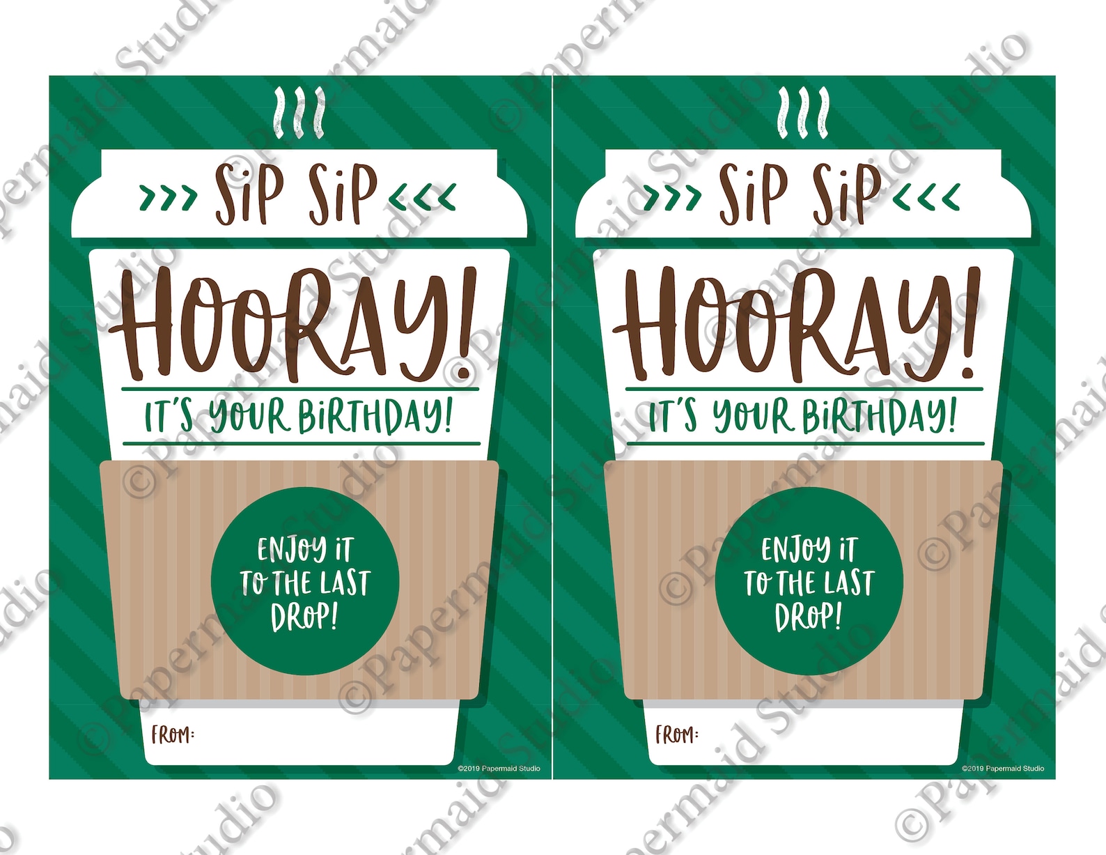 PRINTABLE Birthday Coffee Gift Card Holder PRINTABLE Coffee | Etsy