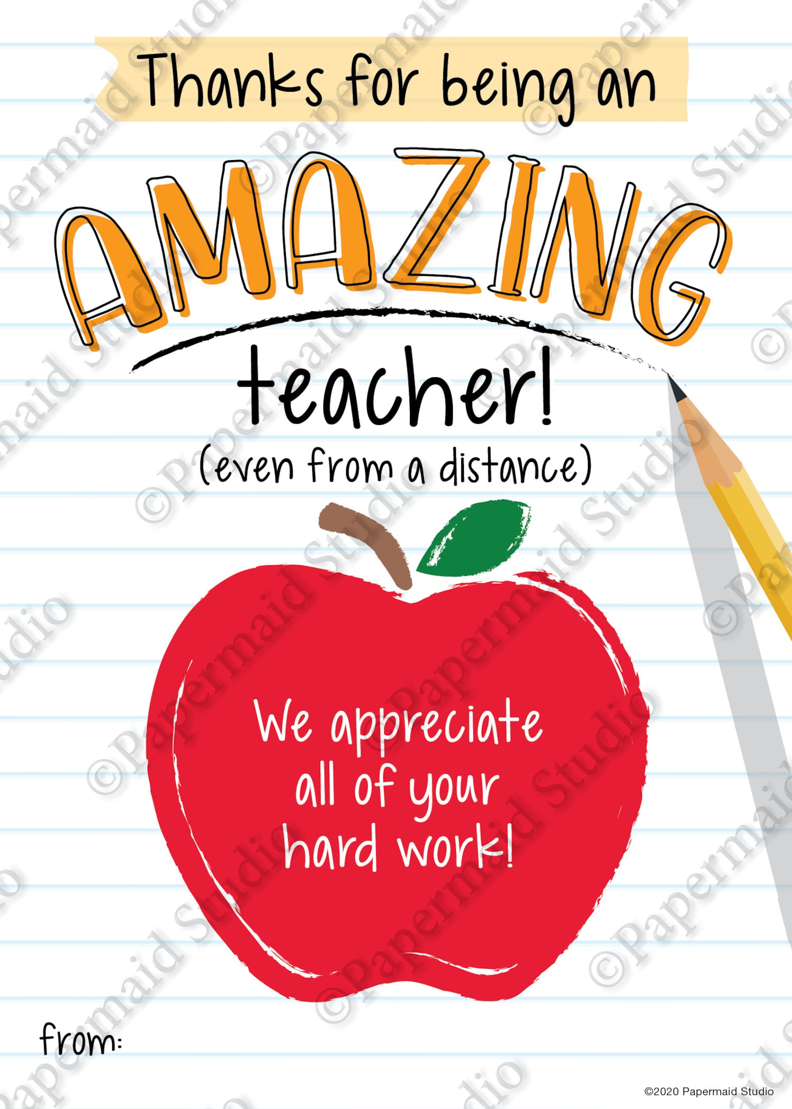Virtual Teacher Appreciation Week Gift Card Holder Printable Etsy